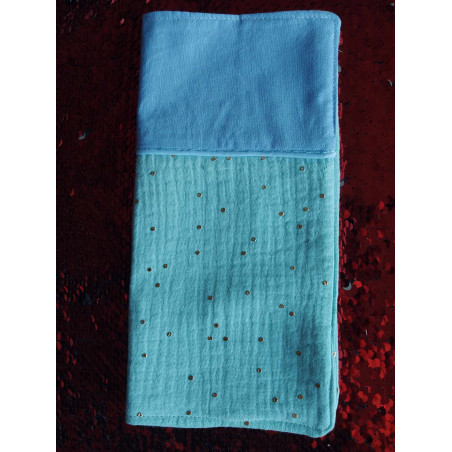 Protège livret famille bleu clair