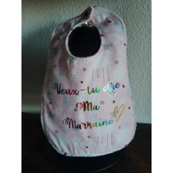Mini bavoir Marraine rose nuage