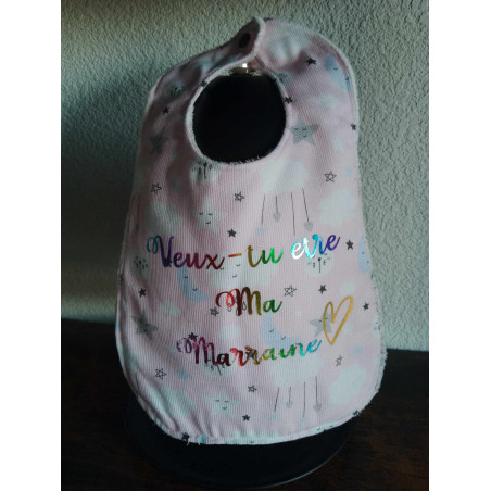 Mini bavoir Marraine rose nuage