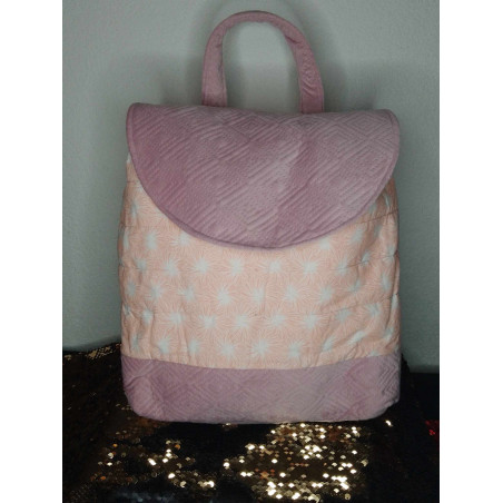 Sac à dos rose velours