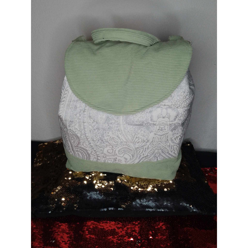 Sac à dos vert velour Sac à dos vert velour