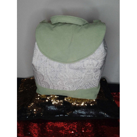 Sac à dos vert velour
