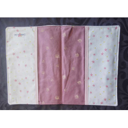Protège carnet étoiles rose