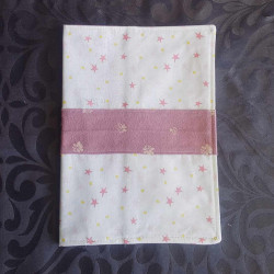 Protège carnet étoiles rose