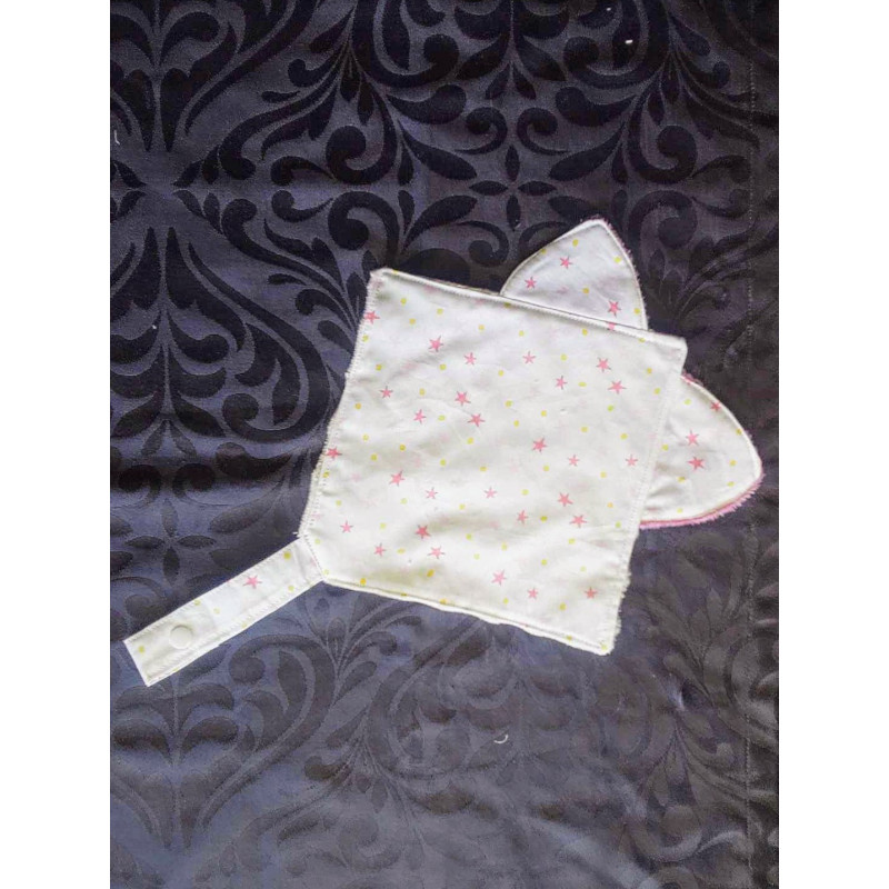 Doudou plat étoiles rose Doudou plat étoiles rose