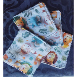 Lot de 4 lingettes lavable Savane 3d
