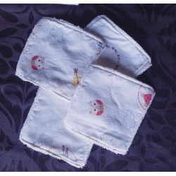 Lot de 4 lingettes lavable ourson indien