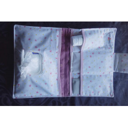 Pochette nomade étoiles rose