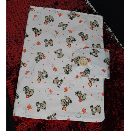 Pochette nomade petit oursons cœur