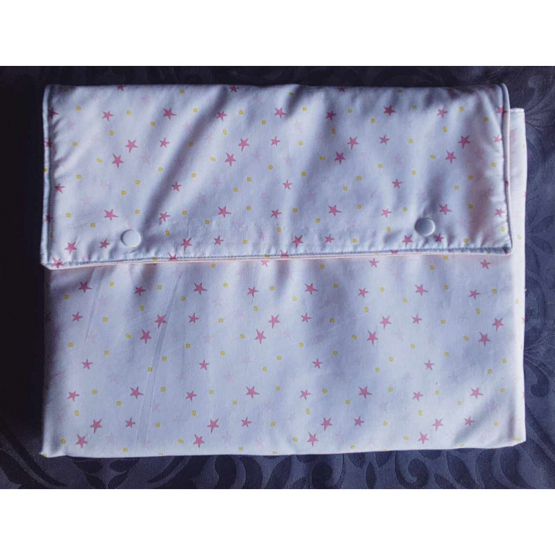 Tapis à langer pochette étoiles rose Tapis à langer pochette étoiles rose