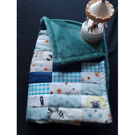 Couverture Patchwork bébé Espace