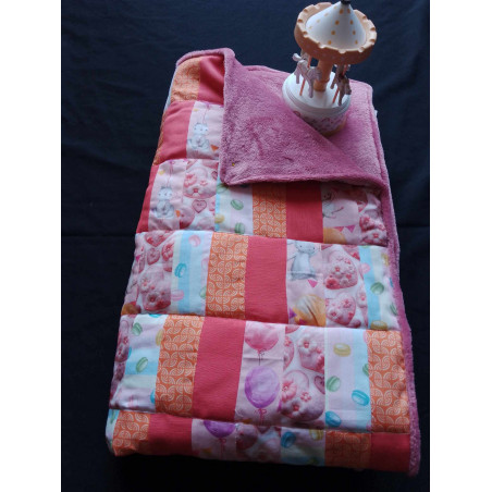 Couverture Patchwork bébé lapin gourmand