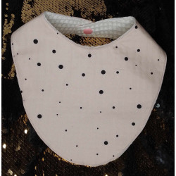 Bavoir bandana rose et noir