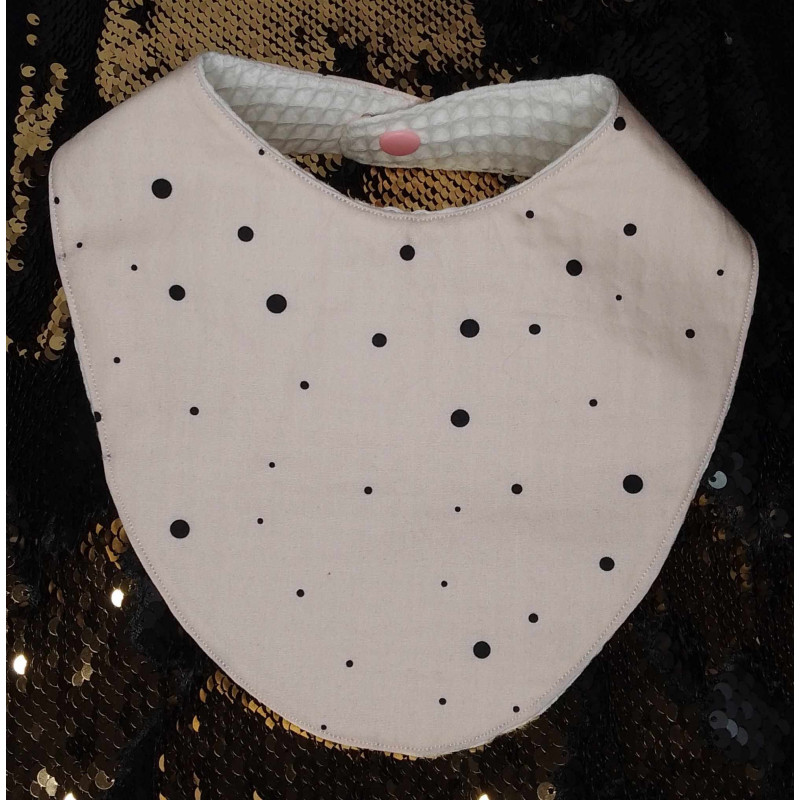 Bavoir bandana rose et noir Bavoir bandana rose et noir