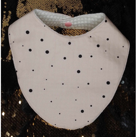 Bavoir bandana rose et noir