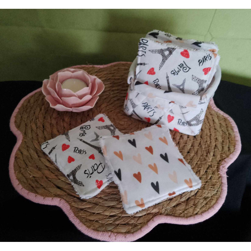 Panières avec lingettes lavable 3 Panières avec lingettes lavable 3