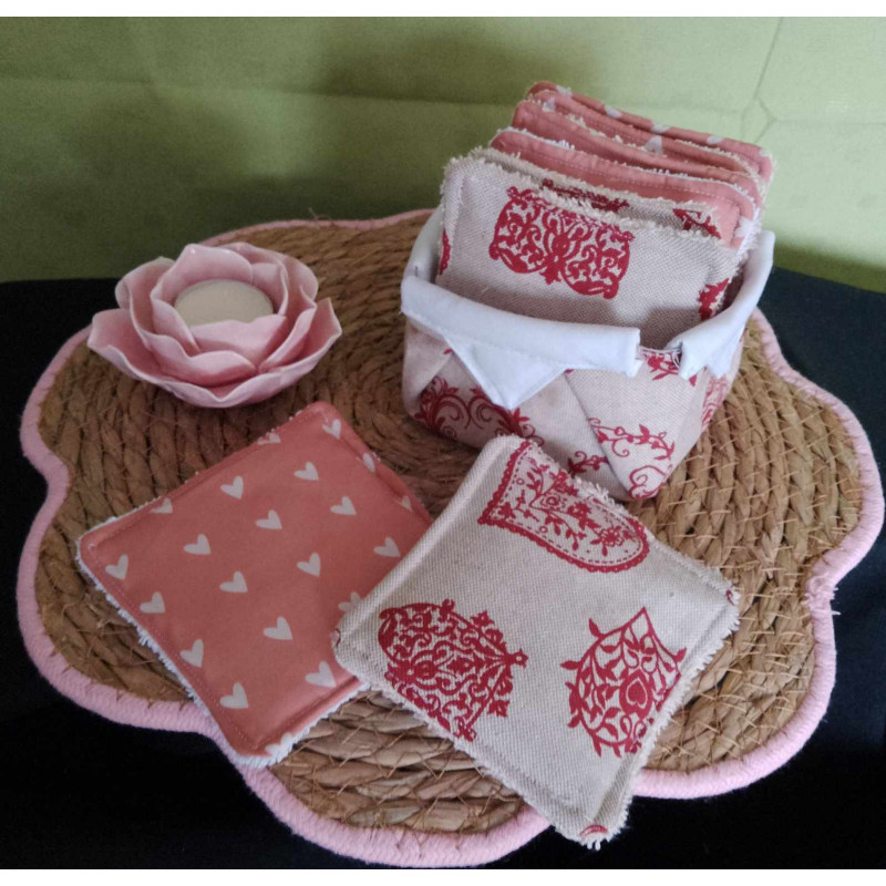 Panières avec lingettes lavable 7 Panières avec lingettes lavable 7