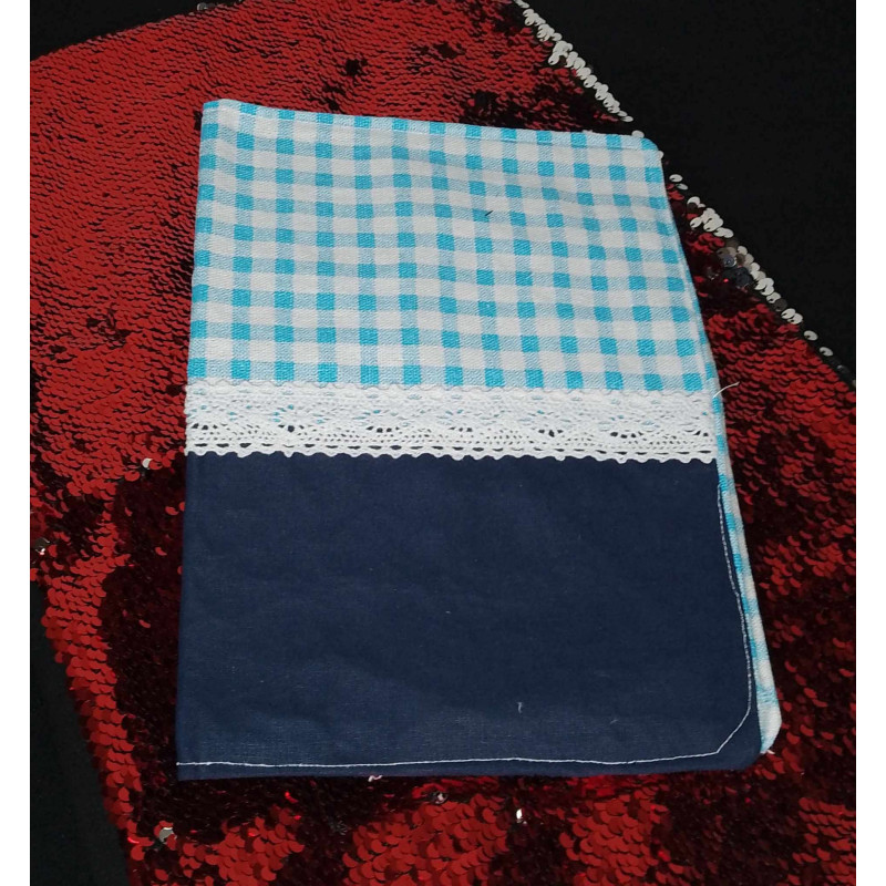 Protège carnet bleu carreaux Protège carnet bleu carreaux