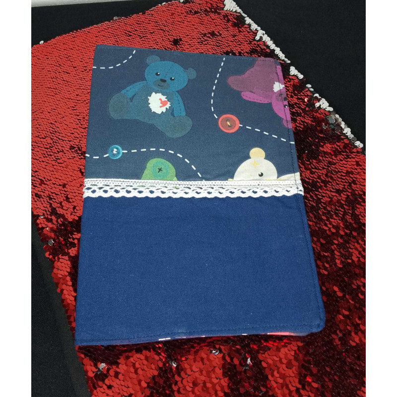Protège carnet oursons bleu Protège carnet oursons bleu