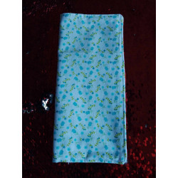 Protège livret de famille fleurs bleu